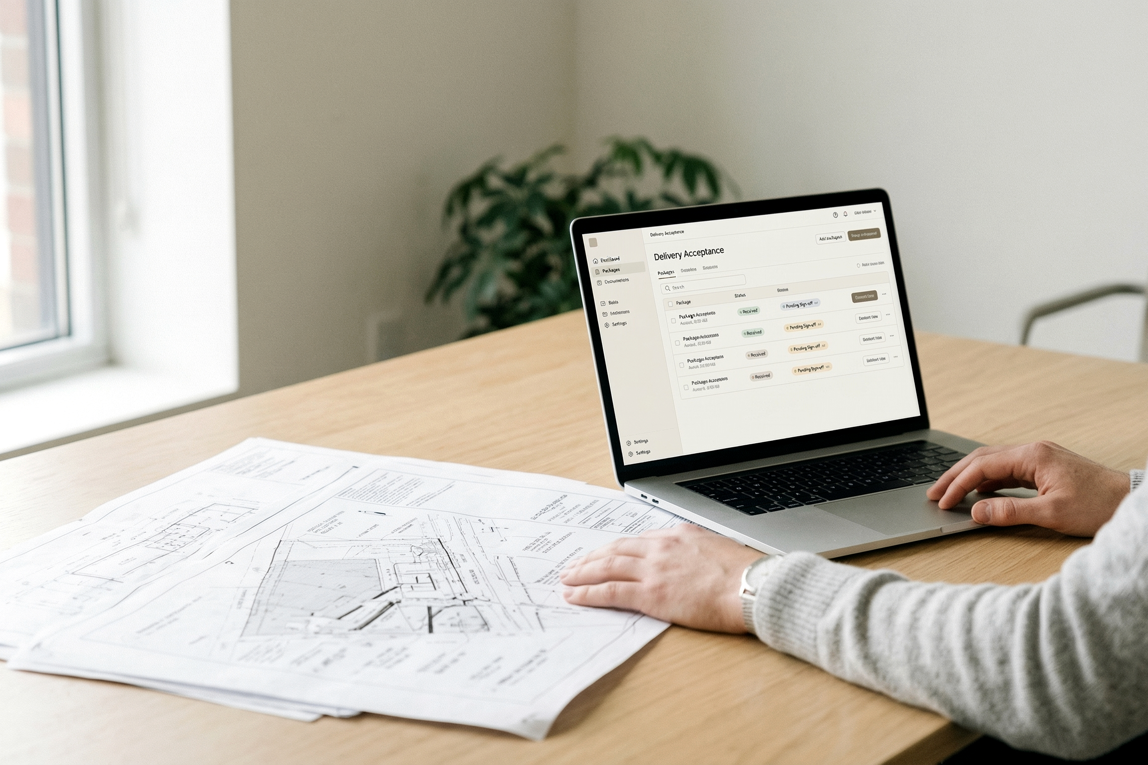 Delivery acceptance scene
